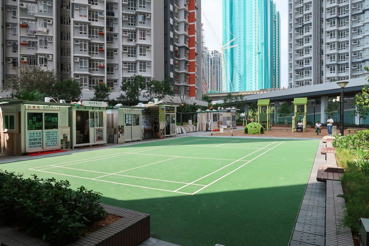 Foto arsip lapangan bulu tangkis Hoi Lok Court di Hong Kong pada September 2019, bukan arena kejuaraan di Kairo